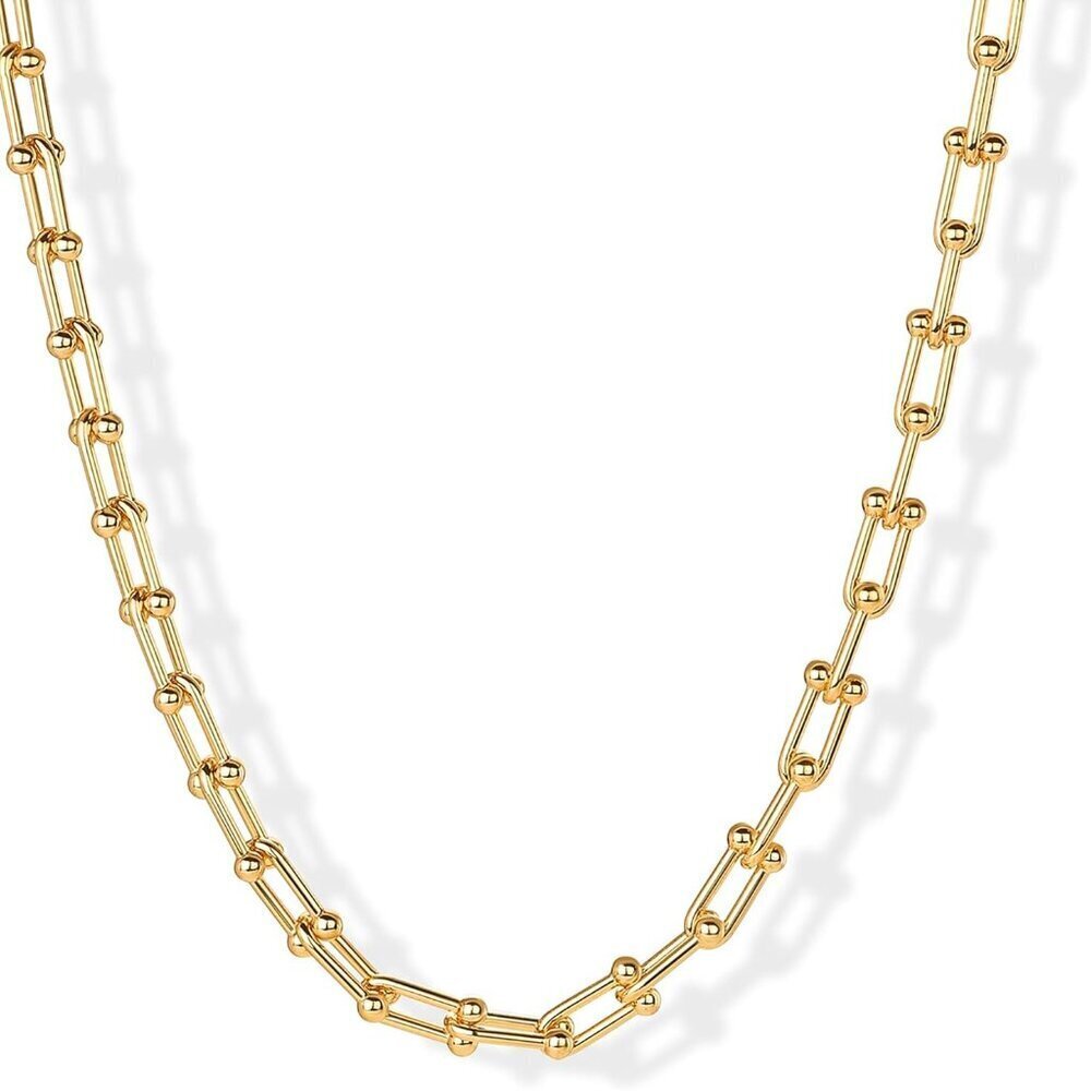 14K Gold Plated Chunky Chain Choker Necklace for Women Statement Layering